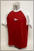 T-shirt girocollo bicolore a mezza manica