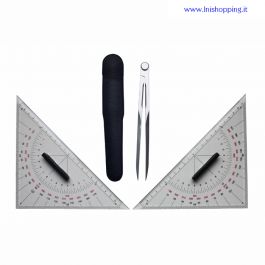 Kit Carteggio Nautico - 2 Squadrette E Compasso Con Custodia | Per Navigazione E Sopravvivenza - Foto 6